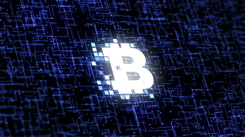  blockchain logo on technology background Stock Footage 64972832