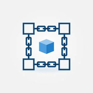 Blockchain modern vector icon. Block chain element Stock Illustration