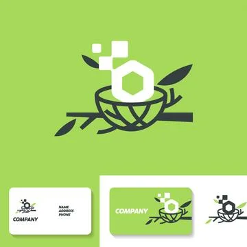 Blockchain Nest Logo Stock Illustration