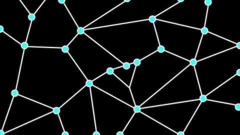 Blockchain / Network Black Background Concept Stock Illustration