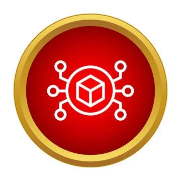 Blockchain network concept with cube block icon Stock Illustration