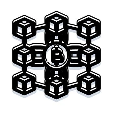 Blockchain network concept with digital currency symbol Stockillustratie