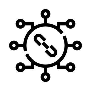 Blockchain network concept linking decentralized data technology 库存插图