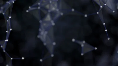 Blockchain network concept. Network of abstract elements with codified Stock Footage 121925426