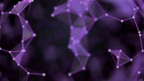 Blockchain network concept. Network of abstract elements net with codified Stock Illustration