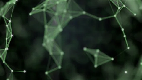 Blockchain network concept. Network of abstract elements net with codified Stock Illustration