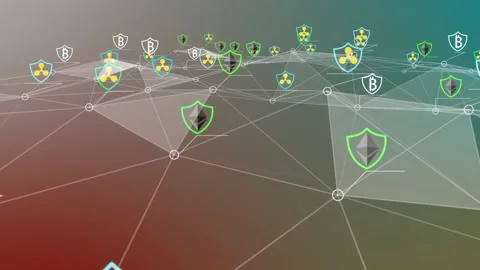 Blockchain network concept.Isometric digital blocks square code big data Stock Footage 98233503