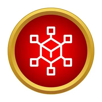 Blockchain network connecting distributed cryptocurrency data cubes Illustrazione stock
