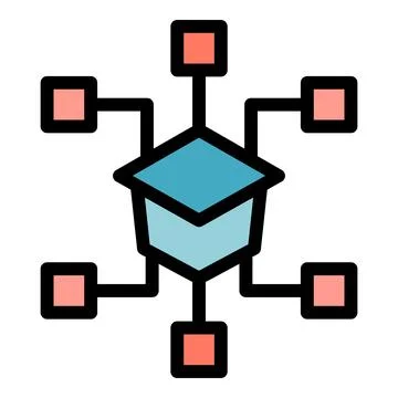 Blockchain network connecting multiple devices securely and efficiently Stock Illustration