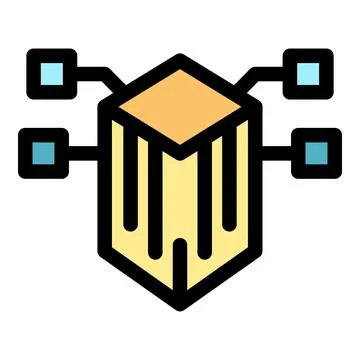 Blockchain network connecting multiple devices securely and efficiently Stock Illustration