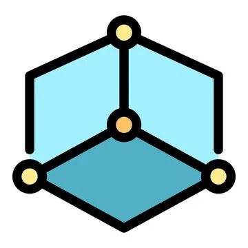 Blockchain network connecting nodes in a secure system Illustrazione stock