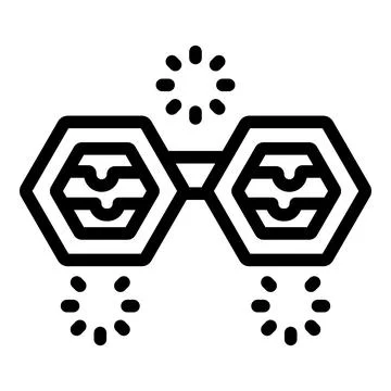 Blockchain network connecting two hexagon blocks with data transferring Stockillustratie