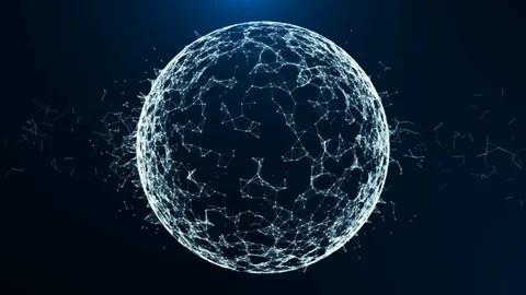 Blockchain network connection in digital cyberspace. Financial or social Stock Footage 93111596