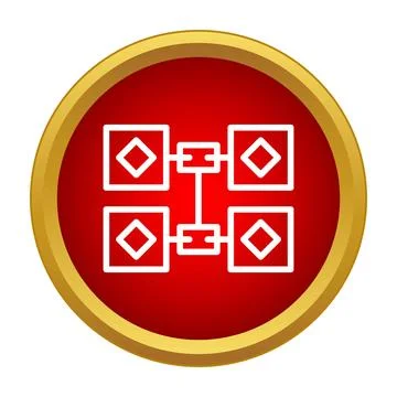 Blockchain network distributing decentralized digital blocks Stock Illustration