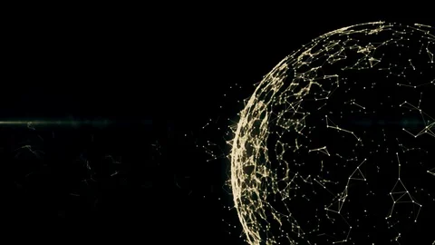 Blockchain network in global digital cyberspace. Financial or social abstract Stock Footage 91229117
