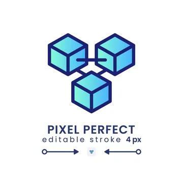 Blockchain network gradient fill desktop icon Illustrazione stock