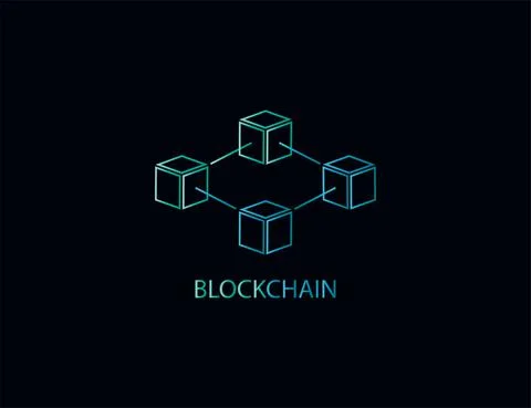 Blockchain, network icon. Vector illustration. Flat design. Stock Illustration