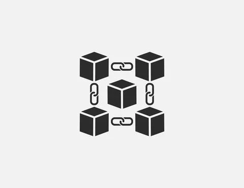 Blockchain, network icon. Vector illustration. Flat design. Stock-Illustration