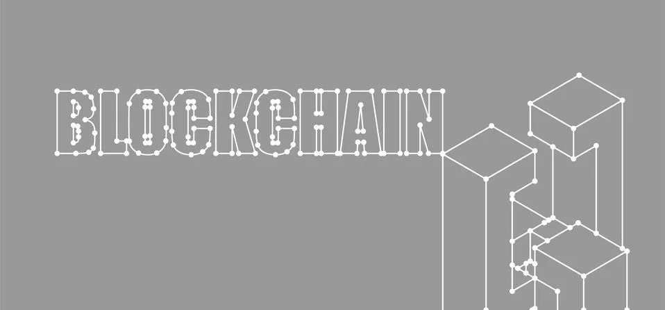 Blockchain network isolated. Cyber concept matrix. Block chain vector illustr Illustrazione stock