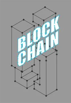 Blockchain network isolated. Cyber concept matrix. Block chain vector illustr Illustrazione stock