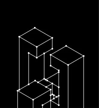 Blockchain network isolated. Cyber concept matrix. Block chain vector illustr 스톡 일러스트