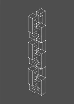 Blockchain network isolated. Cyber concept matrix. Block chain vector illustr Stockillustratie