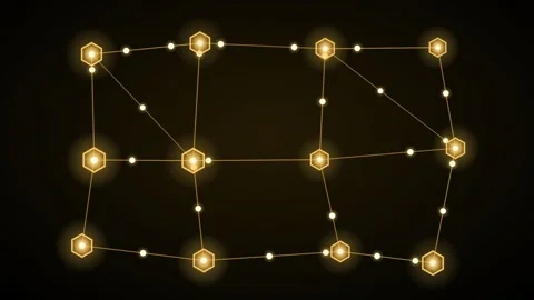 Blockchain network mesh with linked hexagon nodes 動画素材 339316837