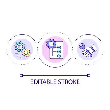 Blockchain network setup loop concept icon Stock Illustration