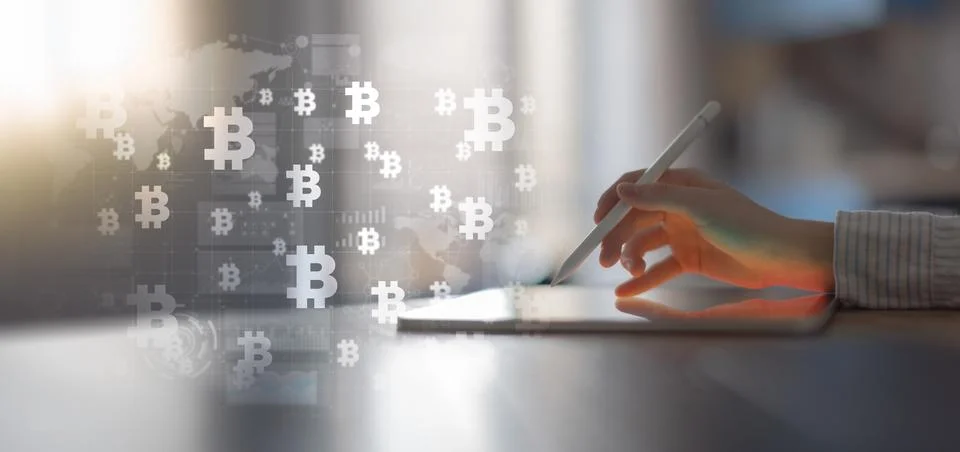 Blockchain Network System for Financial Data Analysis and Digital Asset Man.. 库存照片