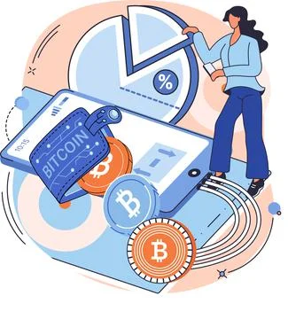 Blockchain network technology, ICO and cryptocurrency concept. Virtual Stock Illustration