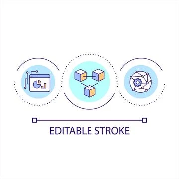Blockchain network technology loop concept icon Stock Illustration