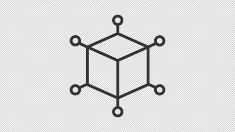 Blockchain network ui icon line animation Stock Footage 321855800