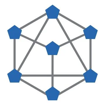 Blockchain Node Line Icon science molecule vector illustration logo design Stock Illustration