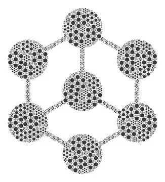 Blockchain Nodes Icon Recursion Composition Illustrazione stock