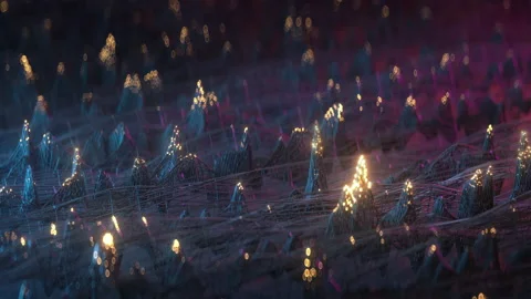 Blockchain or big data analysis visualization seamless loop 3D render animation Stock Footage 166438474