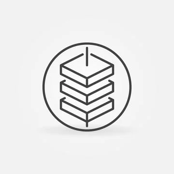 Blockchain outline vector concept minimal round icon - Block Chain sign Stock Illustration