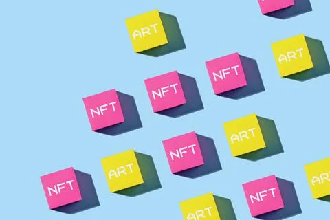 Blockchain pattern. NFT technology is the future. Stock Photos