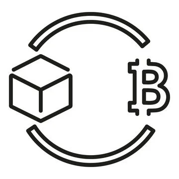 Blockchain payment icon outline vector. Block chain イラスト素材