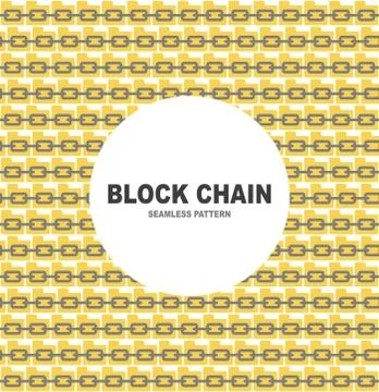 Blockchain seamless pattern concept illustration. Vector flat. Stock Illustration