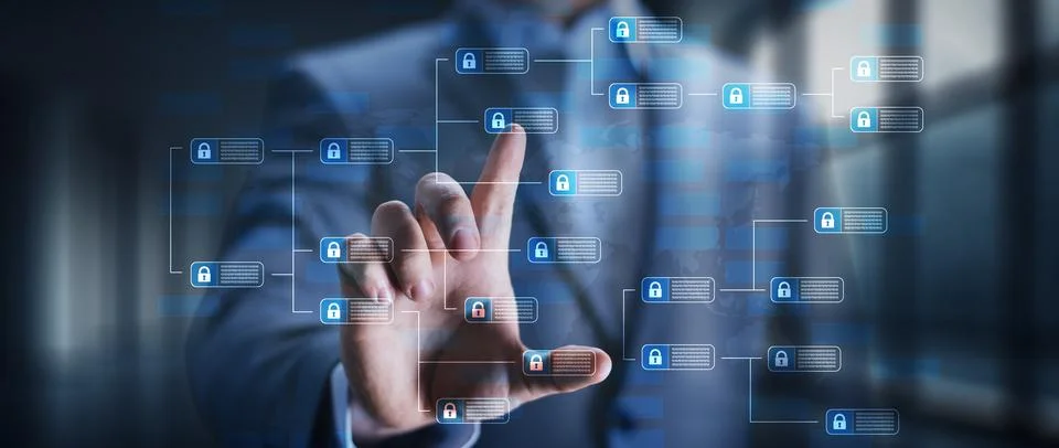 Blockchain Security Frameworks for Digital Data Protection. Foto stock