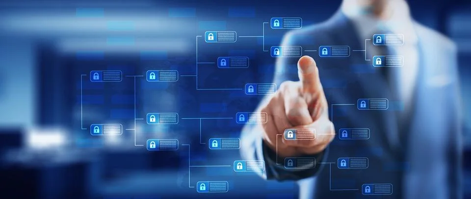 Blockchain Security Frameworks for Digital Data Protection Stockfoto's