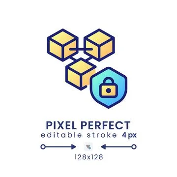 Blockchain security gradient fill desktop icon イラスト素材