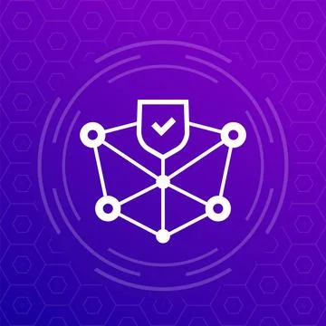 Blockchain security icon for web イラスト素材