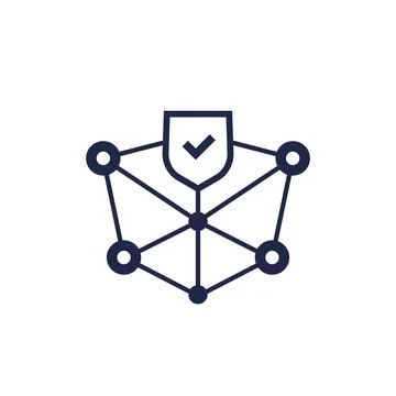 Blockchain security icon on white Stock Illustration