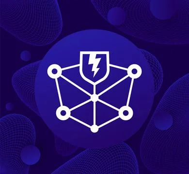 Blockchain security vulnerabilities icon, vector Stock Illustration