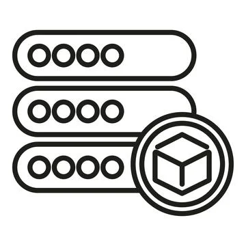 Blockchain server icon outline vector. Digital finance Stockillustratie