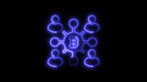 Blockchain Shareholders Outline Icon in HD Video Neon Animation Stock-Footage 304552107