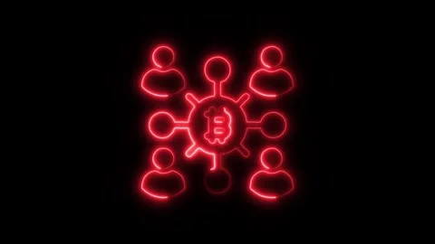 Blockchain Shareholders Outline Icon in HD Video Neon Animation Stock-Footage 304552111