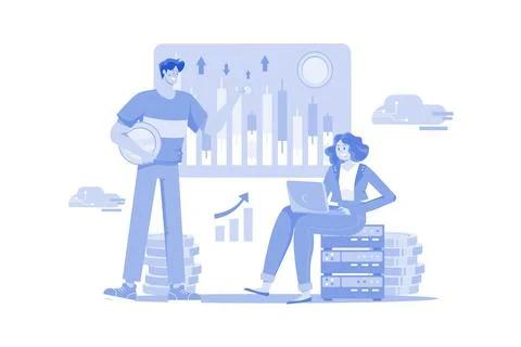 Blockchain Solution Illustration concept on white background Illustrazione stock