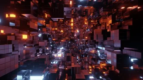 Blockchain Space Technology 04 库存插图